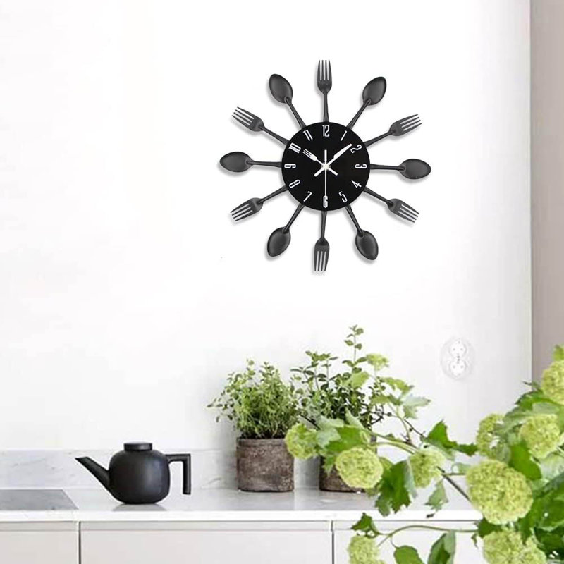 Metal Wall Clock, Black