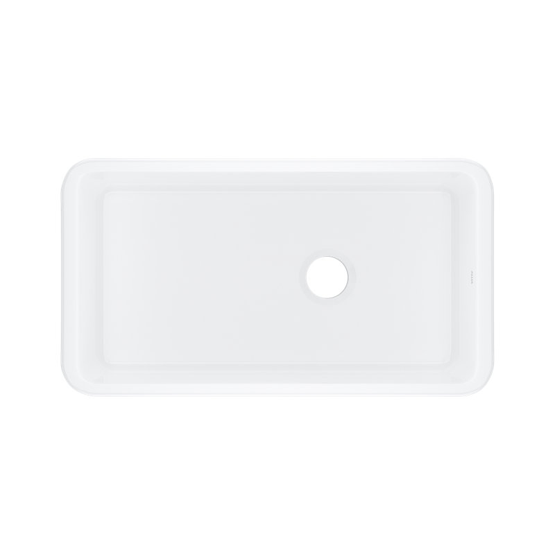 Allia 34" Fireclay Single Bowl Undermount Kitchen Sink, White