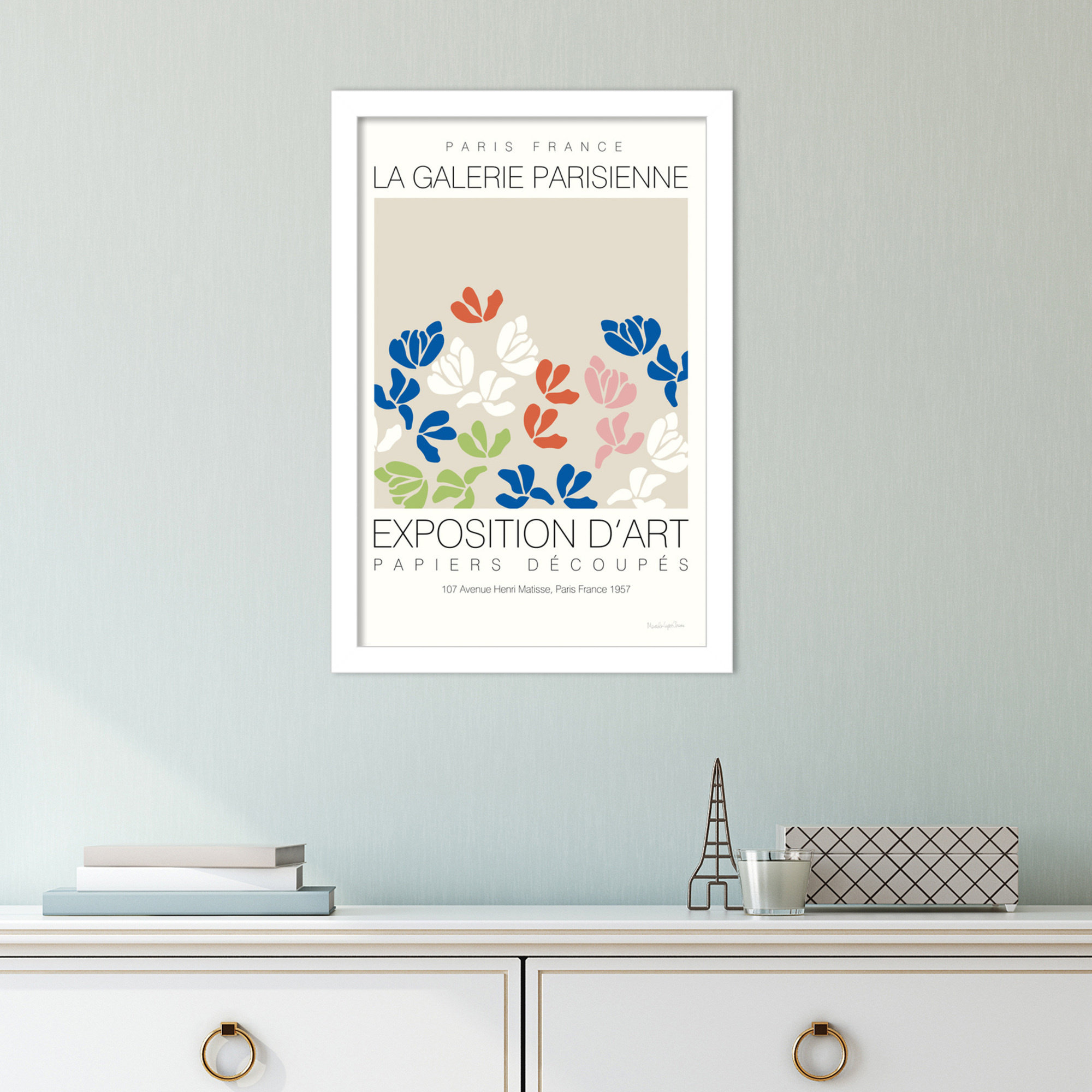 Fleurs De Matisse by Mercedes Lopez Charro, 12" W x 17" H, White