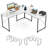 95 Inch 2-Person L-Shaped Long Reversible Computer Desk With Monitor Stand