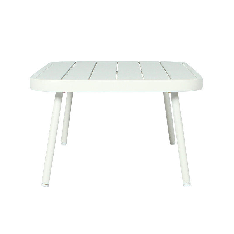 Causeuse et table en acier Mariano, Blanc cassé + gris