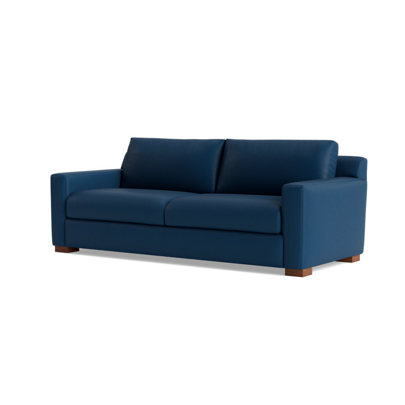 Catalina Leather Sofa (85") , Leather - Deep Blue