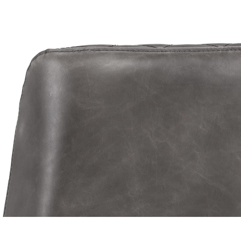 5West Upholstered Stool with Metal Frame, Gray, Counter Stool (26" Seat Height)
