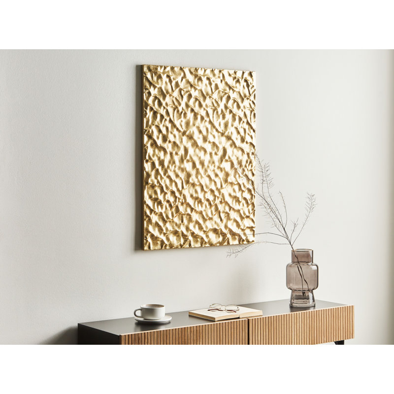 COIMBRA Handmade Abstract Wall Decor on Iron, Gold
