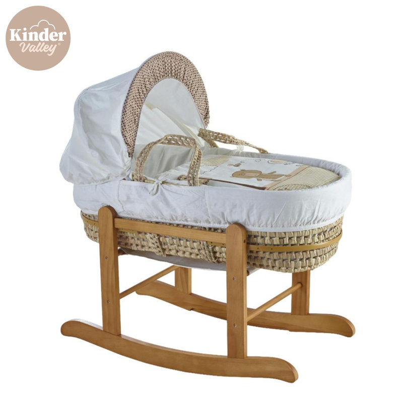 Moses Basket With Stand with Bedding with Mattress