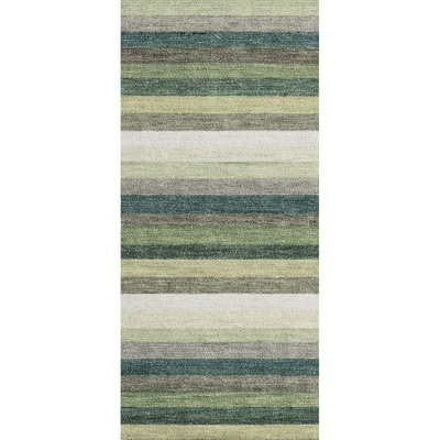 Jazzy Handmade Wool Green/Yellow Rug