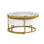 Table basse ronde moderne avec tiroirs en blanc