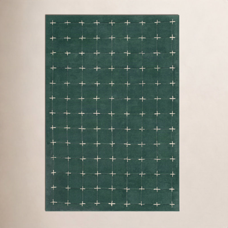 Mallory Green Hand Tufted Area Rug, Rectangle 8' x 10'