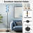  68.5" Standing Floor Lamp Cute Blue Cartoon Whale Nautical Anchors Light Stripes Dimmable Metal Pole Lamp with Linen Lampshade LED Bulb Included