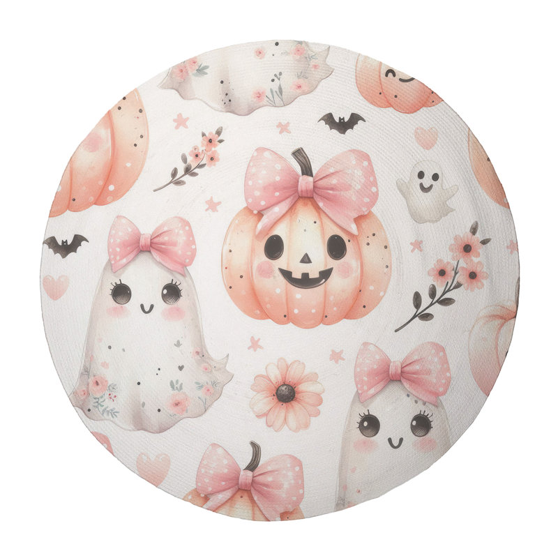Tapis tressé Pumpkin Phantoms, Rond 5 pi
