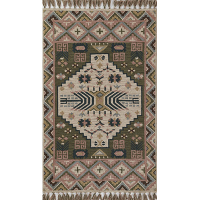 Anine Green Hand-Tufted Wool Oriental Rug