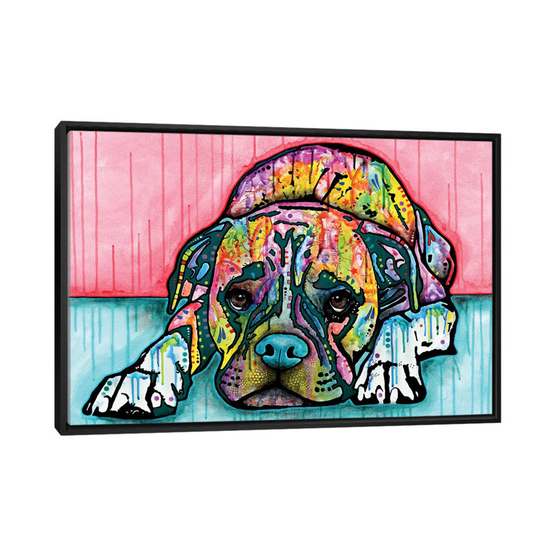 «Lying Boxer», impression sur toile tendue, H 18 po x l 26 po x P 1,5 po, Toile avec cadre flottant noir