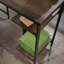 Bureau rustique en L avec tablettes réglables et compartiments cachés, parfait pour les espaces de travail polyvalents et organisés.