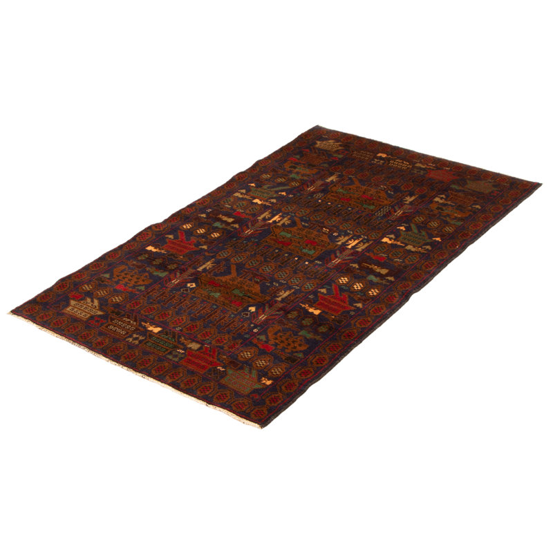 Tapis bleu marine foncé Rare War 3 pi 11 po x 6 pi 6 po
