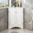 White Triangle Bathroom Storage Cabinet With Adjustable Shelves, Freestanding Floor Cabinet For Home Kitchen-1812806766