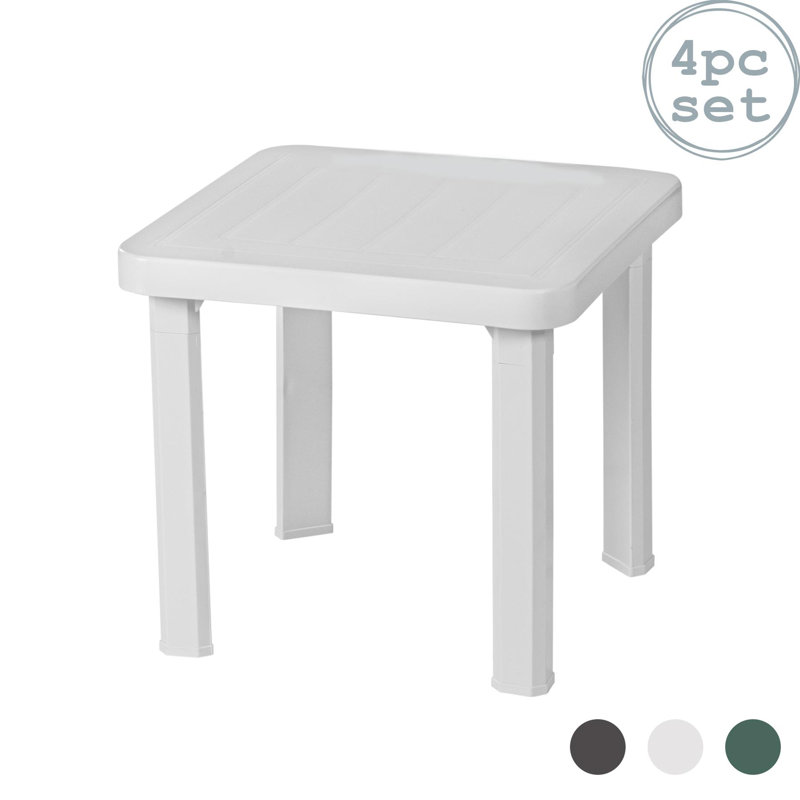 Square Outdoor Side Table , 47cm cm W 47cm cm D, White