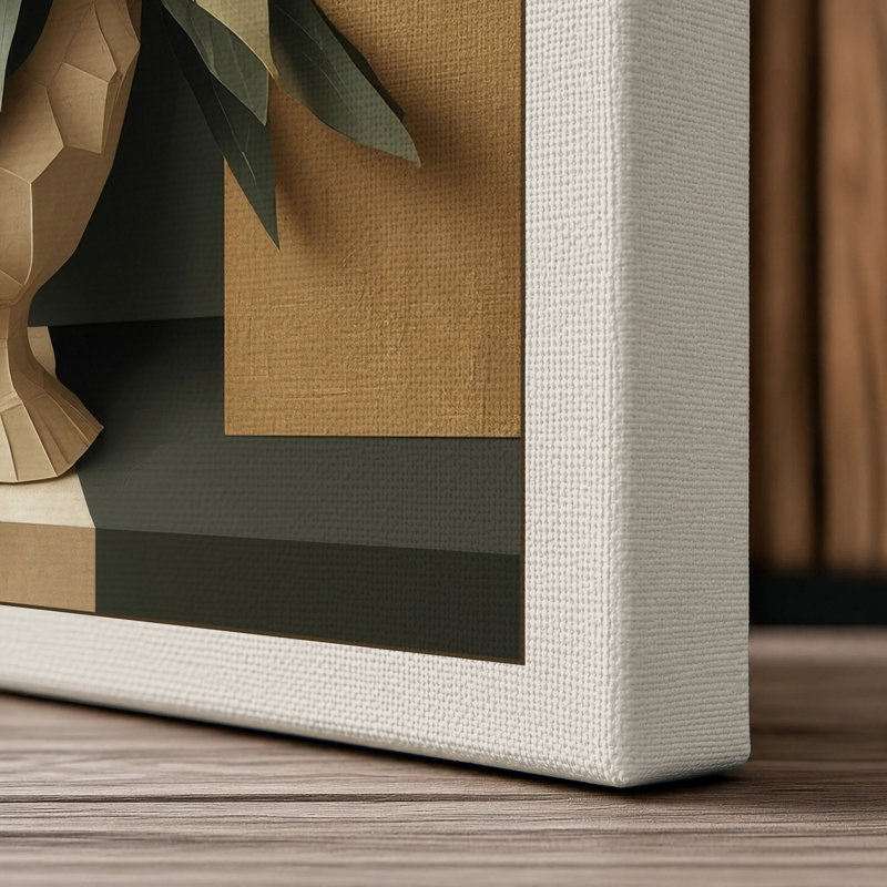 Pedestal Arrangement Botanical - Wrapped Canvas, 24x16 - 61.0 x 40.6 cm, Cream Border