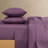 Lacoste Cotton Percale Sheet Set, Cooling & Breathable Bedding, Deep Pocket Fitted Sheet, Plum, Cal King-35177728-35177723