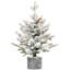 Arbre de Noël floqué avec lumières DEL blanc chaud, pommes de pin et base de pot-2084363397