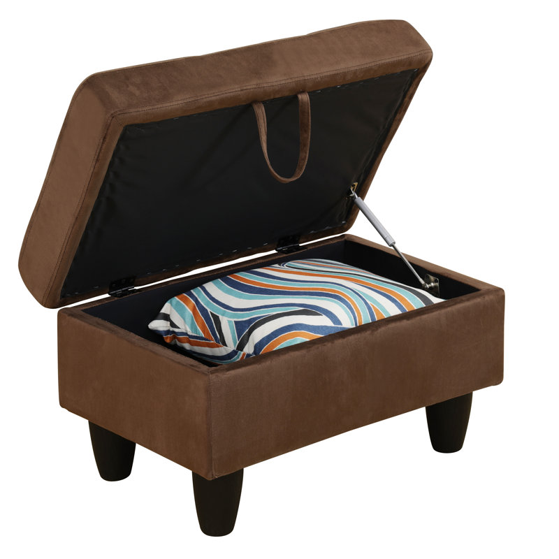 Canapé modulaire rembourré réversible avec repose-pieds, Flanelle chocolat, Orienté vers la gauche