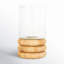Delevan Cole And Grey Glass Round Hurricane Lamp With Light Brown Woven Base