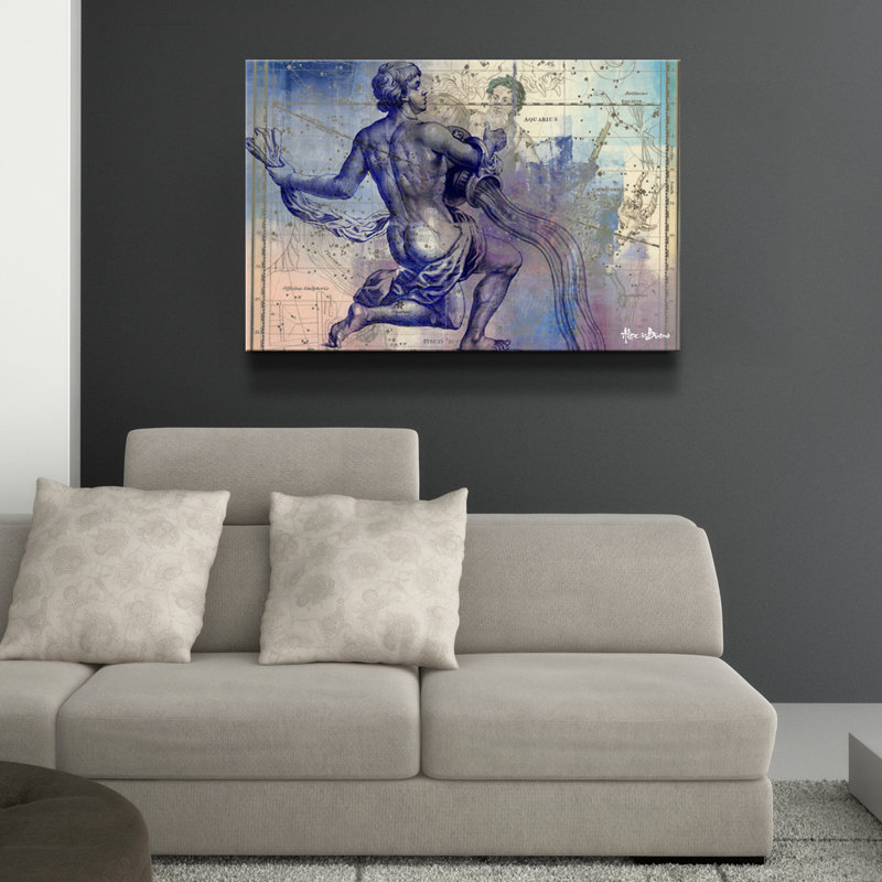 Zodiac Study - Graphic Art on Canvas, Aquarius