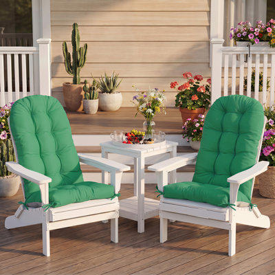 Adirondack Chair Cushion Set of 2, Thickened Patio Chair Cushions with Ties, Waterproof and UV-Protected Rocking Chair Cushion for Indoor and Outdoor