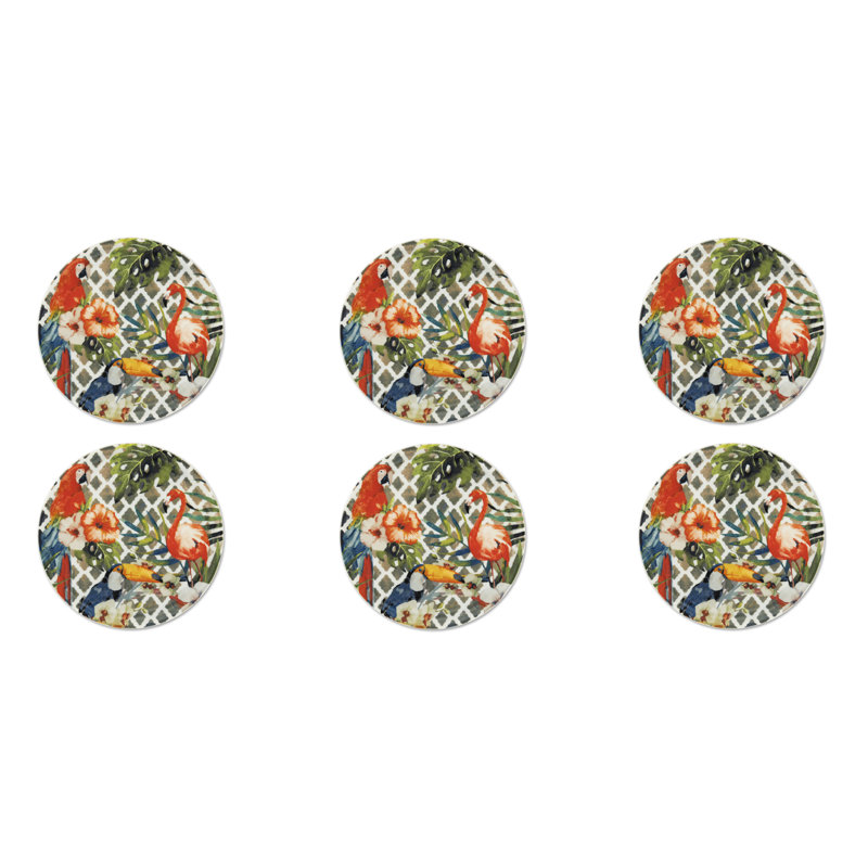 Excelsa set of 6 pizza plates Tropical Chic porcelain 31,5x2x31,5 cm multicolor
