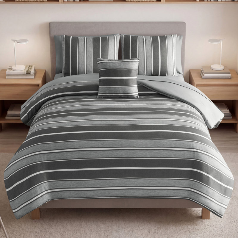 The Sheet Lab Lyon Stripe Bed-in-a-Bag Comforter Set, Queen