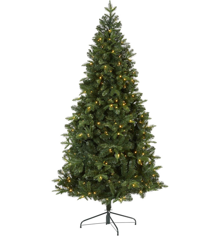  Spruce Artificial Christmas Tree Flat Back LED Lights 7ft