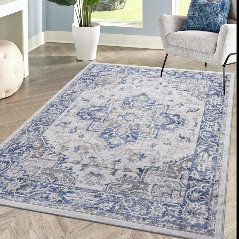 Zachais Oriental Indoor / Outdoor Rug, Rectangle 6'7'' x 9'