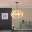 Lustre - luminaire suspendu en bois 6 lumières, chaîne réglable