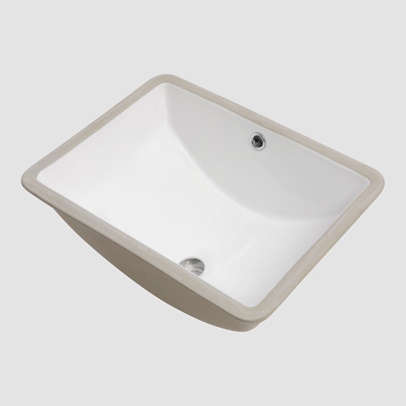 Go Peak Track 14'' Ceramic Rectangular Bathroom Sink with Overflow