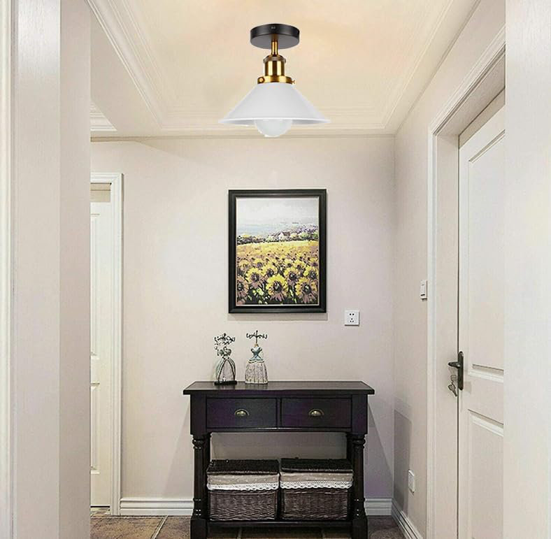 Semi Flush Mount, White
