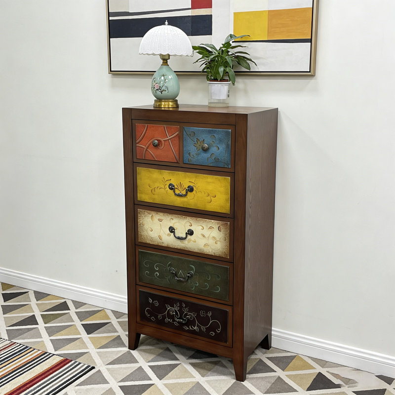 Solid Wood Drawer Rectangular Accent Chest