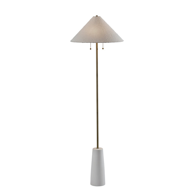 Lampe sur pied Waylon, Blanc, Blanc