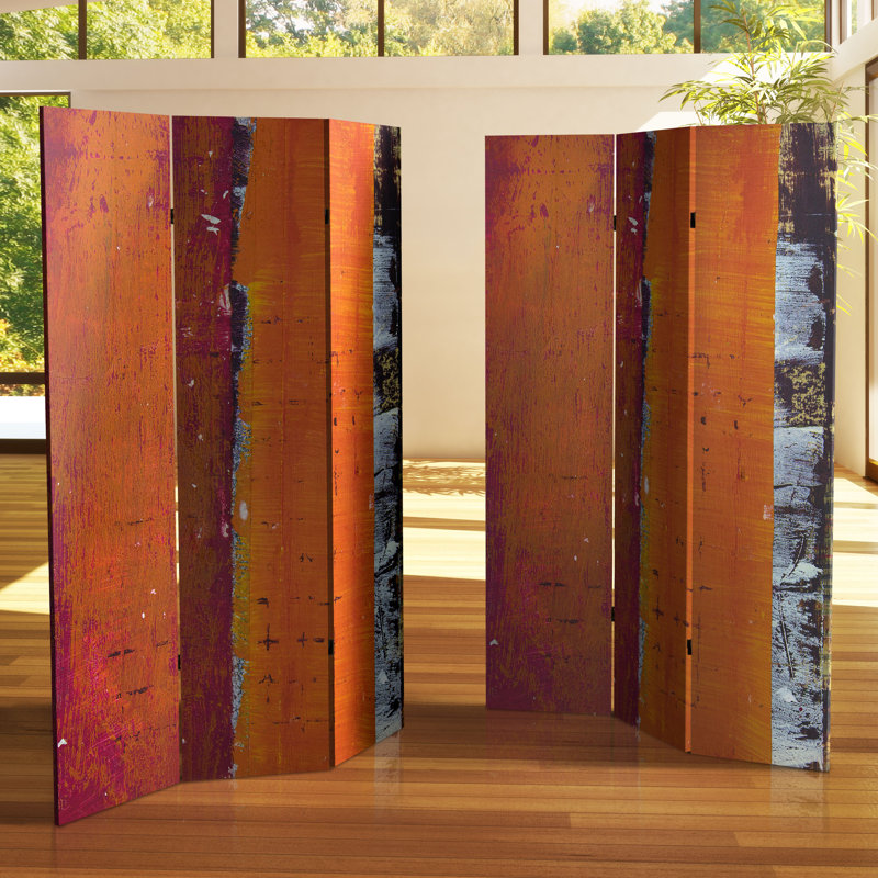 Undersea 3 Panel Room Divider, Orange