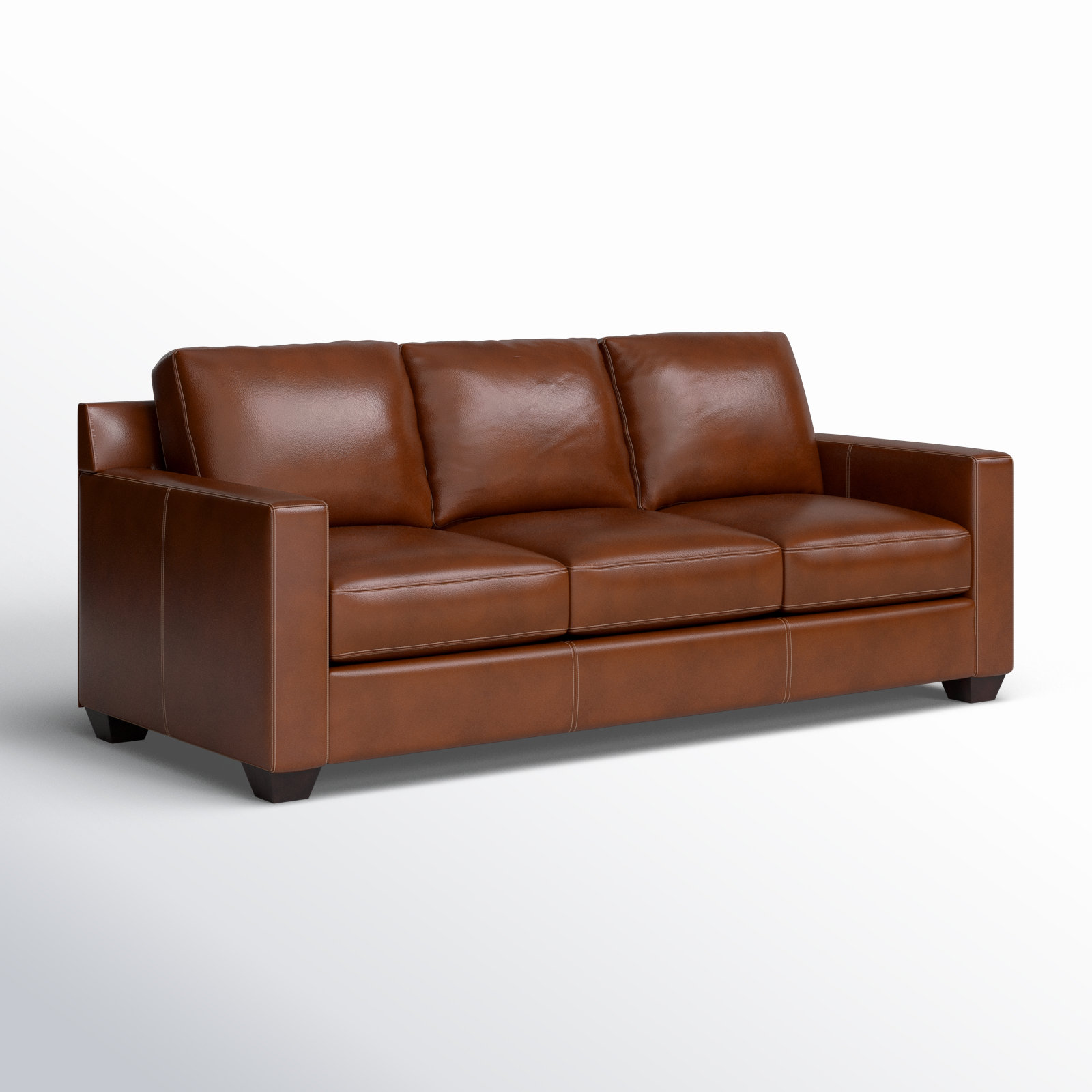 Covedale 83.5'' Upholstered Sofa, Sidekick Cobble Stone Genuine Leather