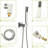 Brushed Nickel Shower System - 12" Ceiling Mount Square Waterfall Tub Spout 3 Function, Rainfall & Handheld Valve Uncomplicated Installation Clean In Easy And Cleanliness Featurette-127368487