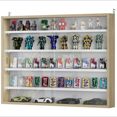 5-Tier Wall-Mounted Display Case Display Cabinet