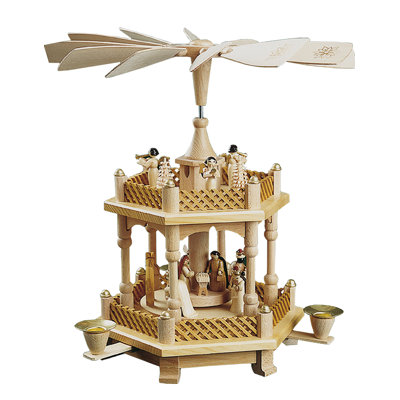 13'' H Wood Tabletop Candelabra