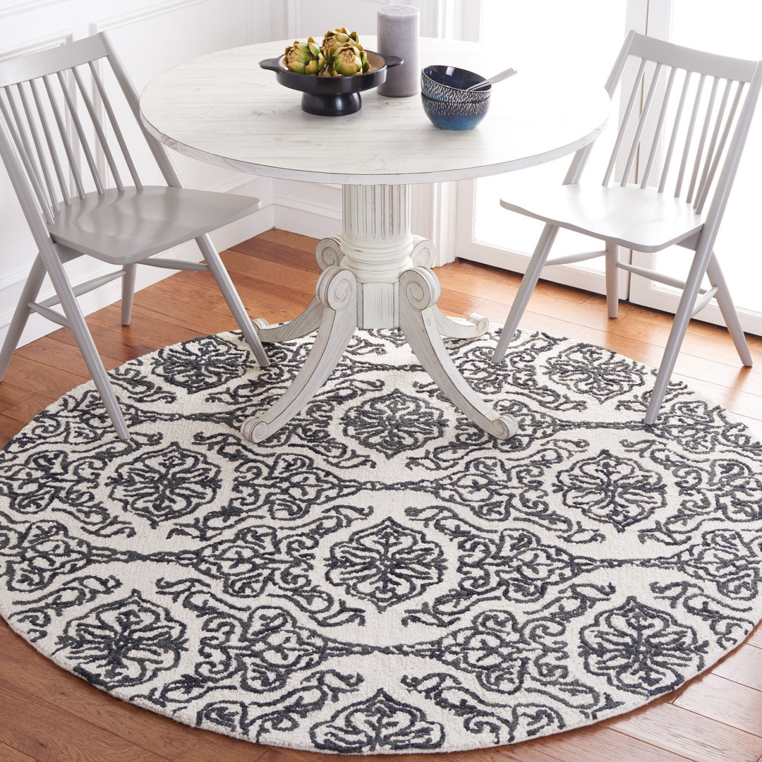 Anjalina Hand Tufted Wool Damask Rug Canora Grey Rug 
