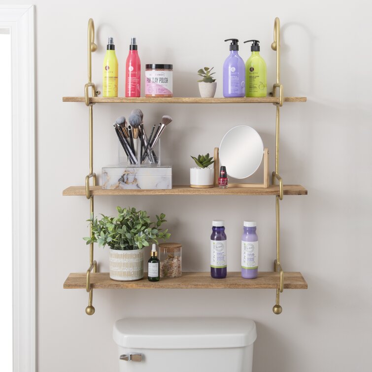 Buy Chris.W Wall Wooden Shelf with 3 Key Hooks / 3-Tier Mini Flower  Pot/er/Doll/Beauty Supplies Rack for Hallway/Kitchen/Bathroom/Office  Supplies Organizing Displaying Online at desertcartSeychelles