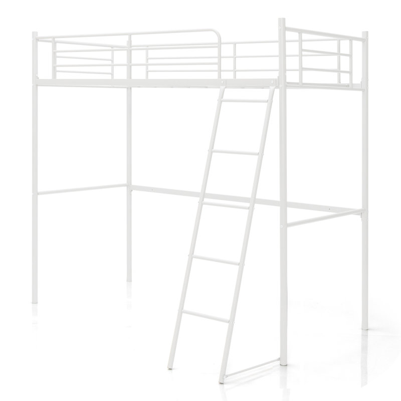 Jessee Iron Open-Frame Bed, White