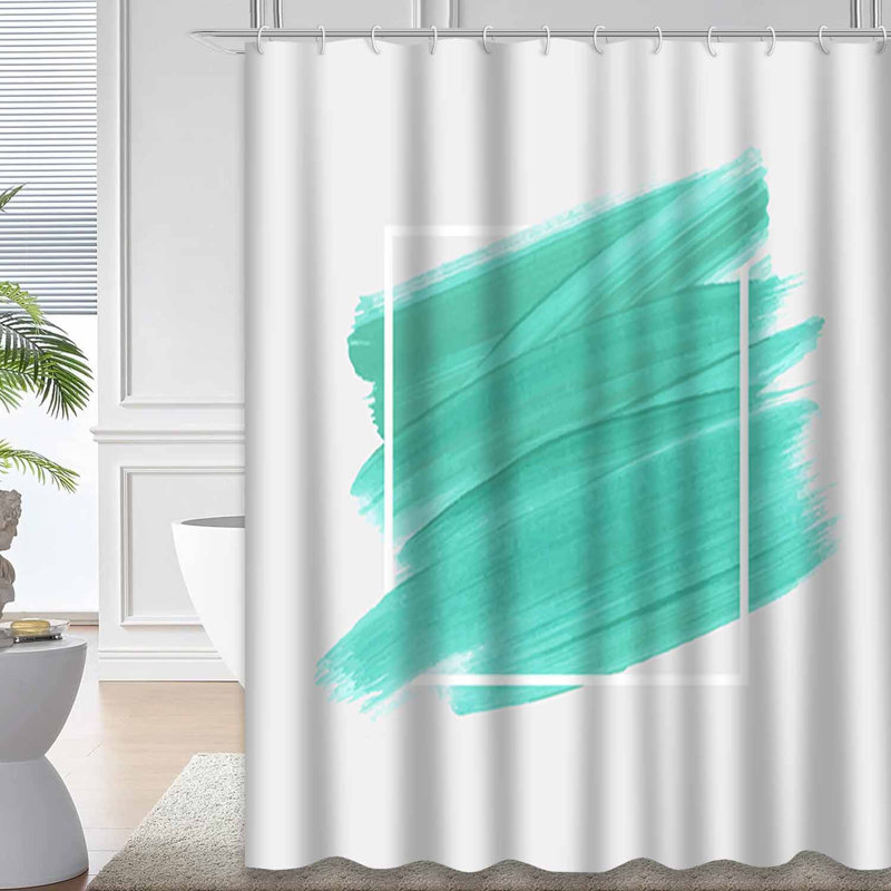 Rideau de douche vert imperméable, rideaux de douche pour la salle de bain avec 12 crochets, L 72 po x l 78 po