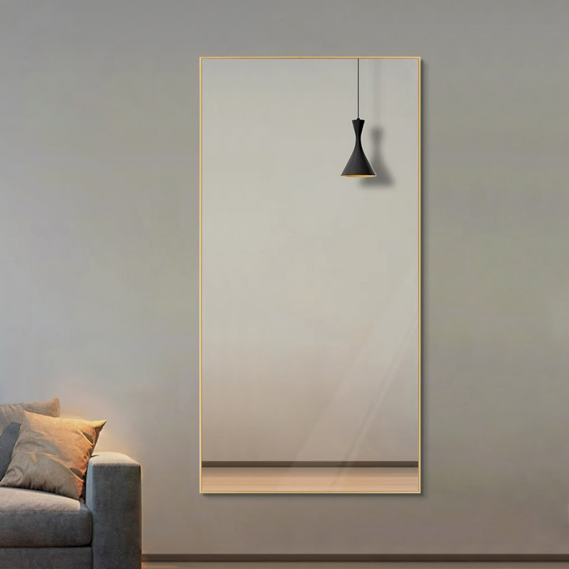 Talma Wood Flat Mirror, 36" H x 24" W, Silver
