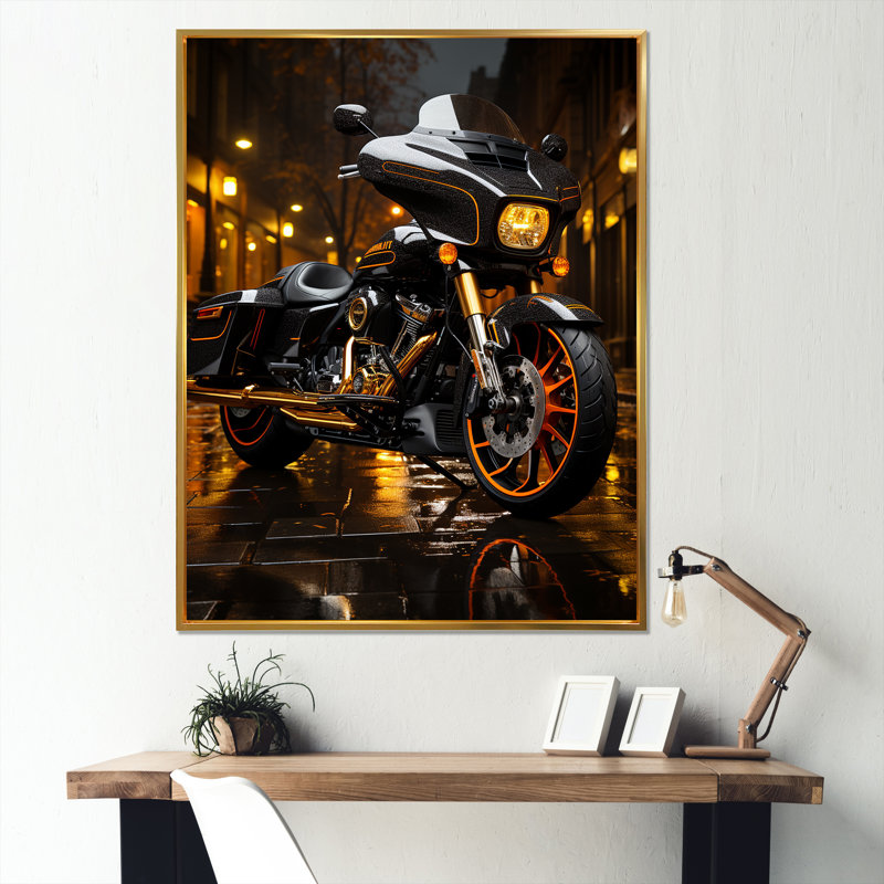 Moto Urban Streetster II, H 44 po x l 34 po x P 1,5 po, Cadre flottant doré