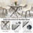 Modern Glass Top Dining Table, Metal Cross Legs Kitchen Dining Room Table-908144798