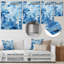 Carreaux botaniques bleus et blancs V - art mural en métal abstrait-229583671