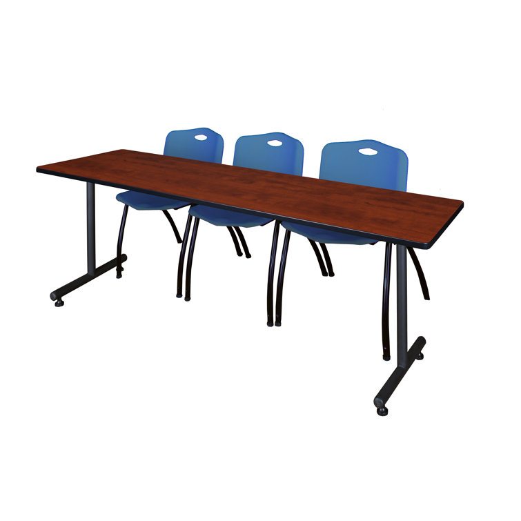 Kobe T-Base Training Seminar Table, 2 M Stack Chairs